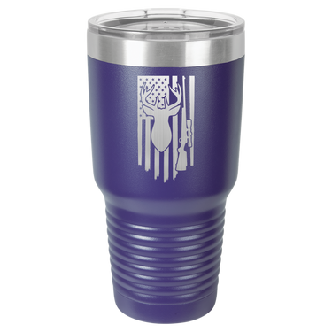 Deer-Gun-Flag Design Tumbler